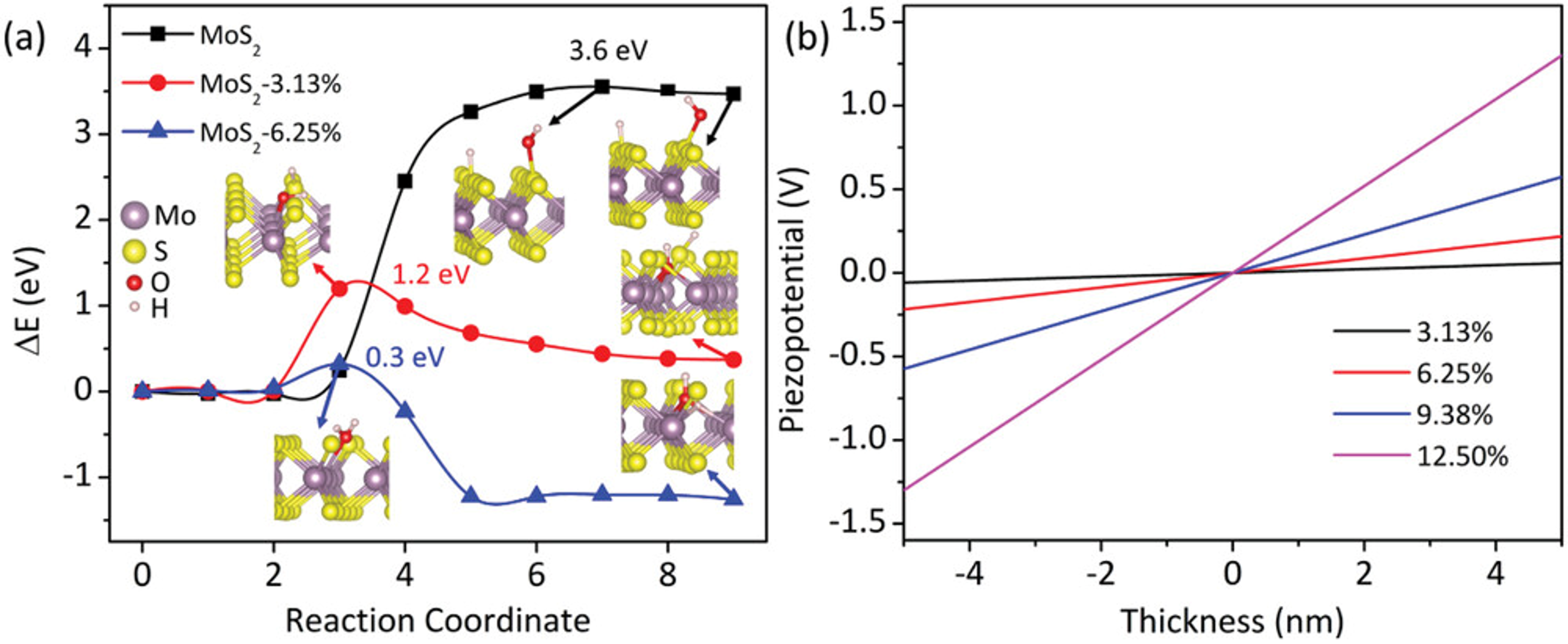 Figure from DFT Study of Sulfur Vacancies in MoS<sub>2</sub> for Enhanced Piezocatalysis